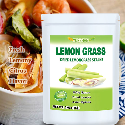 Dried Lemongrass Spice, Natural Lemon Grass Stalks, Cut & Sifted, Bulk Spice, Perfect for Tea & Seasoning (3.0 oz)...