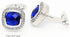 Silver Tone Blue Crystal Cufflinks for Men Wedding Dress Square Crystal Men Cuff Links for Shirt Party Birthday Anniversary Dress...