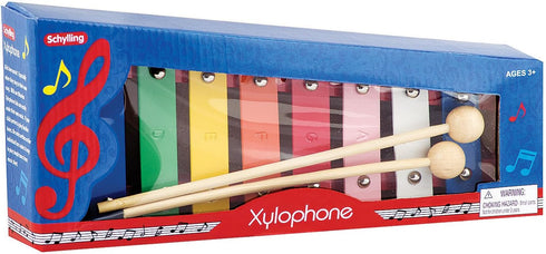 Schylling Wooden Xylophone - Colorful Kids Instrument - includes Wooden Mallets and Embossed Metal Keys - Ages 3 and Up...