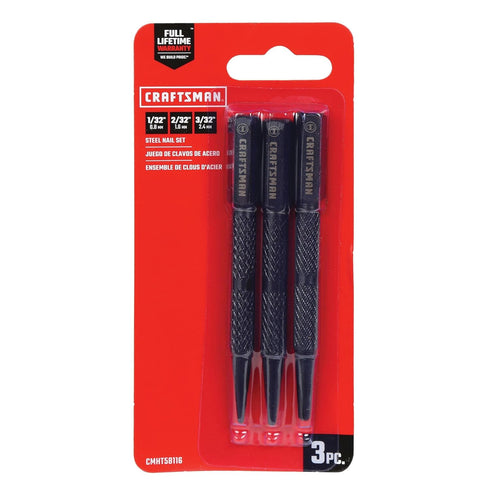 CRAFTSMAN Steel Nail Set, 3-Piece (CMHT58116)...
