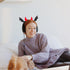 RUKUHOT Halloween Black Bat Wings + Red Devil Horns Headphone Attachment, Bat Devil Horns Headband Headset Decor, Cosplay Props Bat Wing for Hallo...