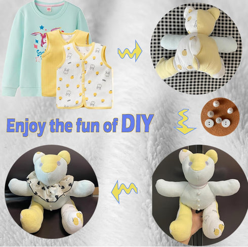 Acrylic Memory Bear Template Ruler Set with Detailed Instructions, Sewing Patterns for Beginners, Teddy Bear Quilting templates (Sitting Height 9i...