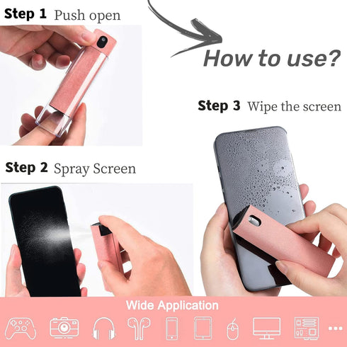 3 in 1Fingerprint Proof Screen Cleaner Tool, Touchscreen Electronic Screen Cleaner, All in One Cleaning Kit with Microfiber and Soft Fiber Flannel...