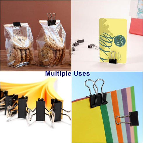 120 Pcs Mini Binder Clips, Small Binder Clips, 15mm Black Clips for Office...