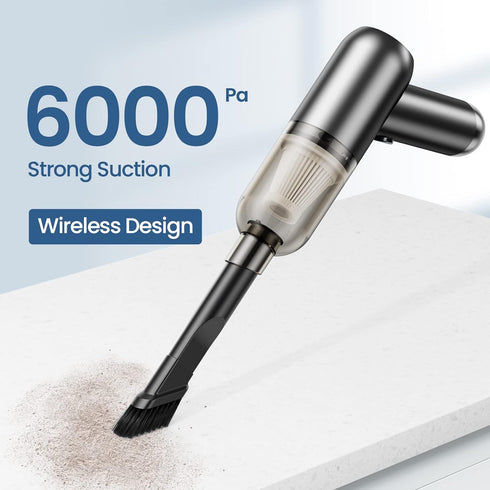 Small Handheld Wireless Vacuum with 6000 Pa High Power Suction, Powerful Desk Car Vacuums, Portable Hand Held Car Detailing Vacuum with Multi-nozz...