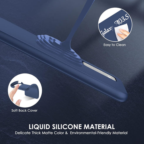 for Samsung Galaxy A03s Phone Case: Shockproof Silicone Slim Covers Hybrid Pretty Protective Cell Cases - Durable TPU Dual Layer Drop-Proof Girly ...
