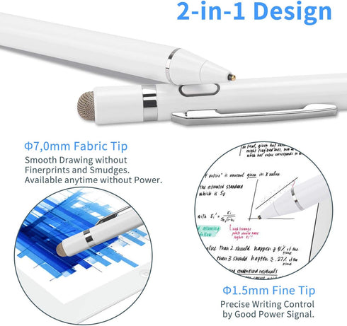 Stylus for Smsung Galaxy S20, S20+ Pencil, EVACH Rechargeable Digital Pencil with 1.5mm Ultra Fine Tip Stylus Pen for Smsung Galaxy S20, S20+, Whi...