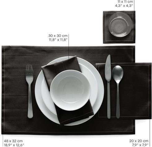 Cotton Cocktail Napkin - 4.3 x 4.3 in - 50 units per roll - Black...