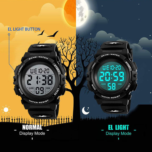 Kids Digital Sports Watch for Boys Girls, Boy Waterproof Casual Electronic Analog Quartz 7 Colorful Led Watches with Alarm Stopwatch Silicone Band...