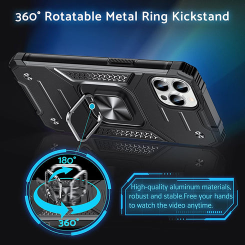 Anqrp Designed for iPhone 12 & iPhone 12 Pro Case, Military Grade Protective Phone Case Cover with Enhanced Metal Ring Kickstand [Support Magnet M...