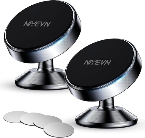 2 Pack Magnetic Phone Holder, Super Magnetic Car Phone Holder, 360 Degree Rotating Dashboard Phone Holder, Compatible with All Smartphones, Must b...