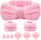 9PCS Spa Headband and Wristband Clean Set, Includes Makeup Sponges and Face Triangle Powder Puff Skincare Beauty Blender for Washing Face,Women Gi...
