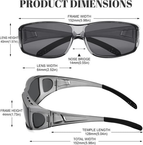 Polarized Sunglasses Fit Over Glasses for Women Men with UV400 Protection Over Wrap Around Sun Glasses...