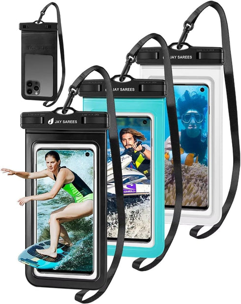 Universal Waterproof Phone Pouch 3 Pack, IPX8 Phone Water Protector Pouch Case Bag Lanyard Compatible iPhone 14 13 12 Pro Max Samsung Galaxy S22, ...
