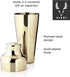 Viski Parisian Cocktail Shaker Set, 25 oz Gold Plated Stainless Steel Shaker With Strainer...