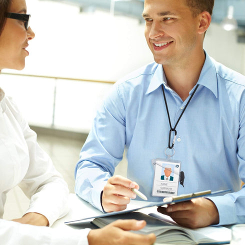 10 Pack Waterproof ID Badge Holder Case Waterproof Sports Case Vertical Badge Holders with Lanyard and Keychain...