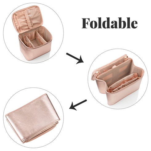 OCHEAL Makeup Bag, Large Travel Makeup Bag Cosmetic Bags for Women Traveling Washable Make Up Bag Organizer Case -Large Rose Gold...