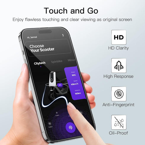 JETech Full Coverage Screen Protector for iPhone 14 Pro Max 6.7-Inch, 9H Tempered Glass Film Case-Friendly, HD Clear, 3-Pack...