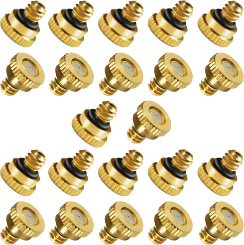 Brass Misting Nozzles for Garden Cooling System 0.016" (0.4 mm) 10/24 UNC (22 PCS) (0.016'')...