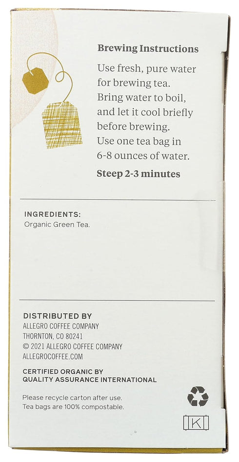 Allegro Tea, Organic Himalayan Green Tea Bags, 20 ct...