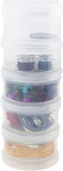 Paylak Containers Storage Small Impact Resistant Stackable Clear 5 For Beads Crafts Findings Small Items 2.50" Round...