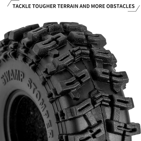 INJORA 1.0 Tires - S5 Swamp Stomper Crawler Tires for TRX4M AX24 SCX24 FCX24 1/18 1/24 RC Crawler Car, 63 * 24mm, T1018...