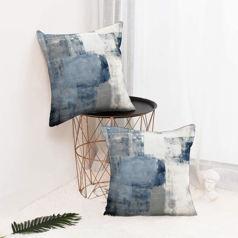 Blue and Grey Throw Pillow Covers 22x22 Teal, 2 Pack Square Decorative Pillow Cases Cushion for Farmhouse Home Decor...