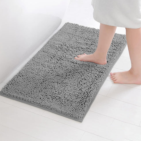 LuxUrux Bathroom Rugs Sets 2 Piece - Plush Bath Mat Set Quick-Dry Soft Chenille Bathroom Mat with Rubber Backing, Absorbant Bathroom Rug Set, Wash...