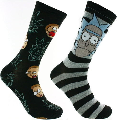 Rick & Morty Casual Socks, 2 Pack, Shoe Size 6-12...