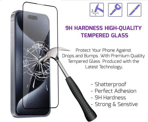 Screen Protector Tempered Glass Compatible with Apple iPhone 15 Pro (2 Pack)......