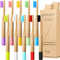 10 Pieces Kids Bamboo Toothbrush Natural Soft Bristle Toothbrush Wooden Toothbrushes Toddlers Adults Natural Wood Organic Toothbrush BPA-Free Colo...