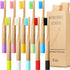 10 Pieces Kids Bamboo Toothbrush Natural Soft Bristle Toothbrush Wooden Toothbrushes Toddlers Adults Natural Wood Organic Toothbrush BPA-Free Colo...
