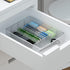 TQVAI Silverware Organizer - 5 Slots Non-Slip Mesh Kitchen Drawer Organizer - Metal Compact Utensil Cutlery Holder in Drawer Tray, Silver...