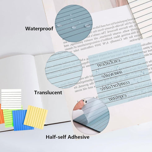 800 Sheets Lined Sticky Notes, 3x3 in, 16 Pads Sticky Notes, Bright Post Stickies Multi Colors Square Self Pad Its Meeting Note for Office Homesch...