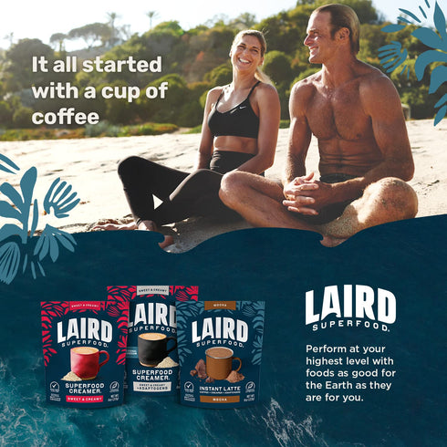 Laird Superfood Non-Dairy Reduced Sugar Superfood Coconut Powder Coffee Creamer, Keto, No Sugar Added, Gluten Free, Non-GMO, Vegan, 8 oz. Bag, Pac...