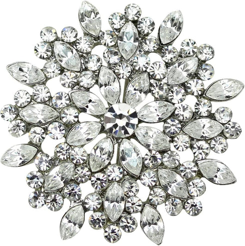 Faship Gorgeous Clear Rhinestone Crystal Pin Brooch Bridal Wedding Party...
