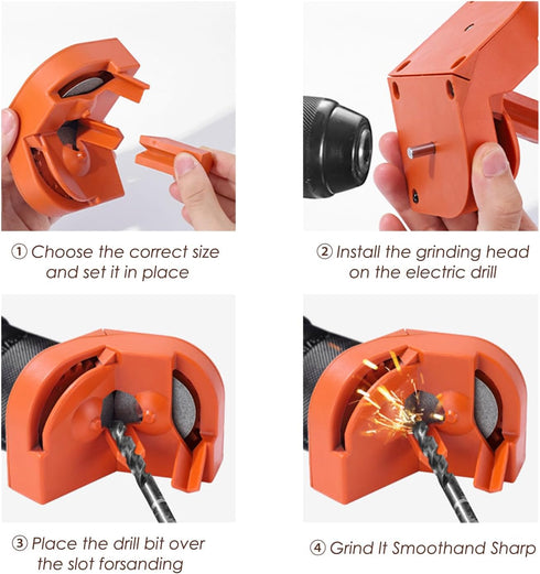 Drill Bit Sharpener - Professional Drill Bits Sharpener for All Bits, Electric Drill Bit Sharpener, Efficient Drill Bit Grinding Sharpener, Cement...