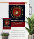 Marines Proudly Family Burlap - Armed Forces Marine Corps USMC Semper Fi United State American Military Veteran Retire Official - House Banner Sma...