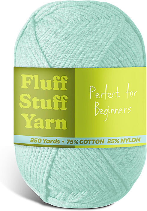 Soft Yarn for Crocheting – Crochet & Knitting Yarn, Beginner Yarn with Easy-to-See Stitches, 250 Yds Amigurumi Yarn, Cotton-Nylon Blend Tshirt Yar...