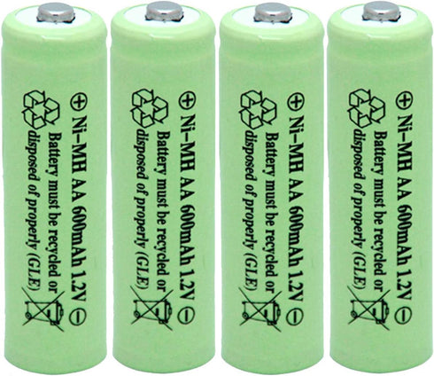 AA 600mAh 1.2V NiMH Rechargeable Batteries for Solar Light,Solar Lamp,Garden Lights Green(4 PCS)...