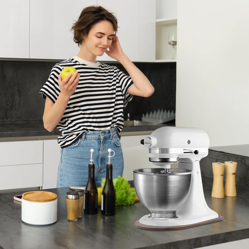 Mixer Slider Compatible with Kitchen aid Bowl Lift 5-8 Qt Stand Mixer Pine Wood - Kitchen Countertop Storage Mover Sliding Caddy for Kitchen Aid 5...