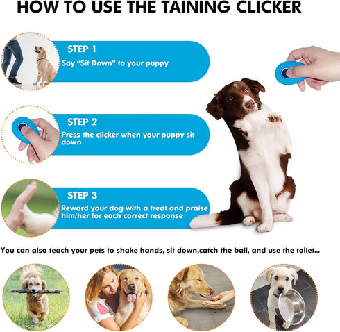 MODUS Pet Training Clicker for Dogs - Clicker with Adjustable Wrist Strap - Positive Reinforcement Clicker for Dogs, Cats, Puppies(Blue)...