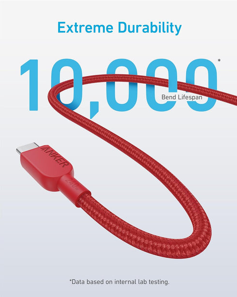 Anker 240W USB C to USB C Cable (2Pack,10ft), USB C Charger Cable Fast Charge for iPhone 15, MacBook Pro 2020, iPad Pro 2020, iPad Air 4, Samsung ...