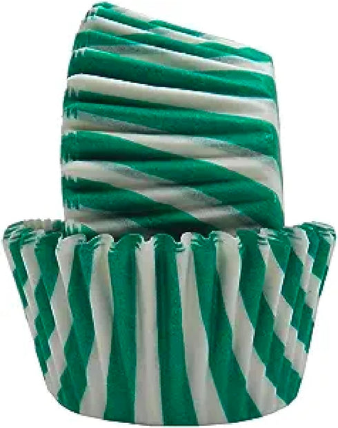 Regency Wraps Greaseproof Professional Grade Baking Cups, Pack of 40, Standard Liners, Green/White Stripe, for Cupcakes, Muffins, Candy, Non Stick...