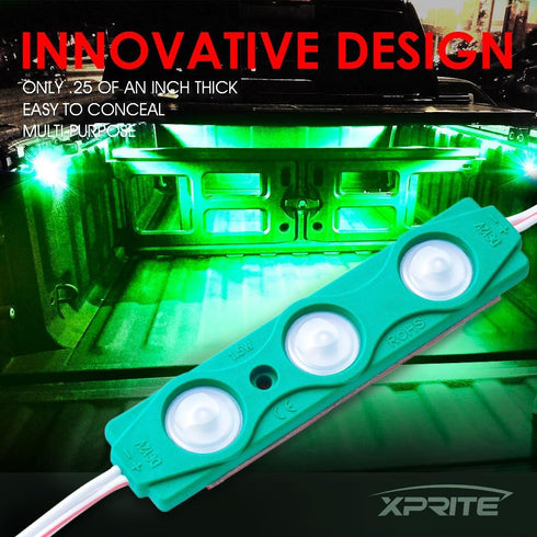 Xprite Green LED Truck Bed Light Kits with On/Off Switch, for Pickup Exterior Interior Lights Strips, Footwells, Running Boards, Cargo, Under Car,...