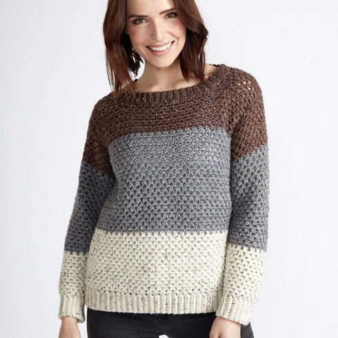 Caron Simply Soft Tweeds Yarn, 5 oz, Gauge 4 Medium, Off White...