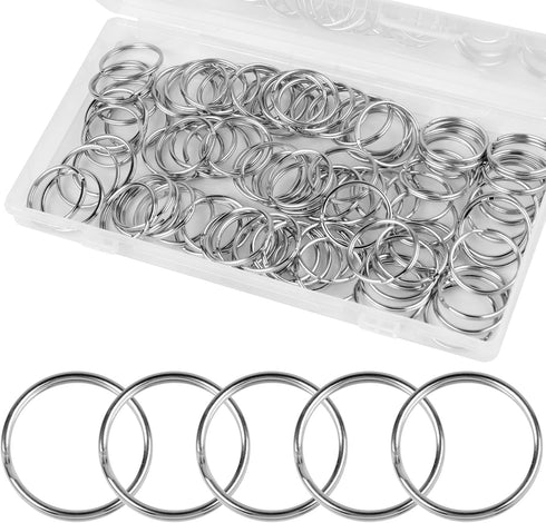 200PCS Split Key Rings Bulk for Keychain and Crafts keychain rings (Silver 25mm)...