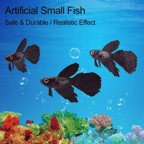 FTVOGUE Aquarium Swimming Fish Silicone Artificial Funny Fish Ornament Lifelike Fake Fish for Fish (Brown Betta Fish)...