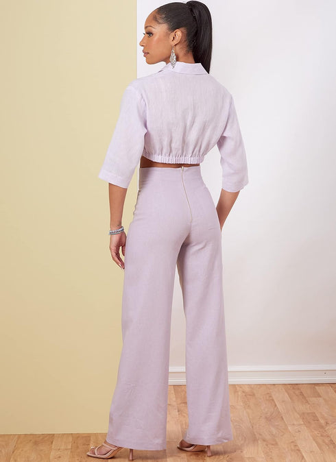Butterick Misses' Button Front Shirt, Wide Leg Pants and Shorts Sewing Pattern Kit, Design Code B6880, Sizes 16-18-20-22-24...