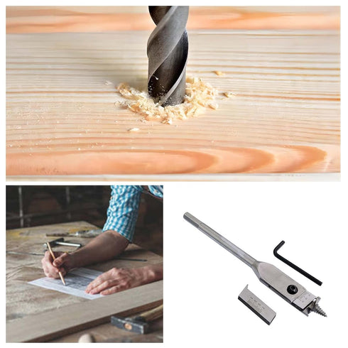 22-77mm Adjustable Spade Bit Expansive Flat Woodworking Boring Drill Bit Blades Cutters Set...